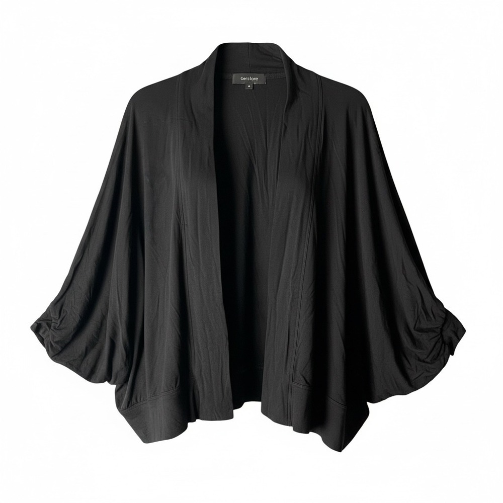 Karen Kane Black Dolman Sleeve Open Front Cape Style Cardigan Women Medium